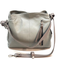 Mélie Italian Calfskin Leather Bag – Elegant Hobo with Dual Compartments - Leather Italiano