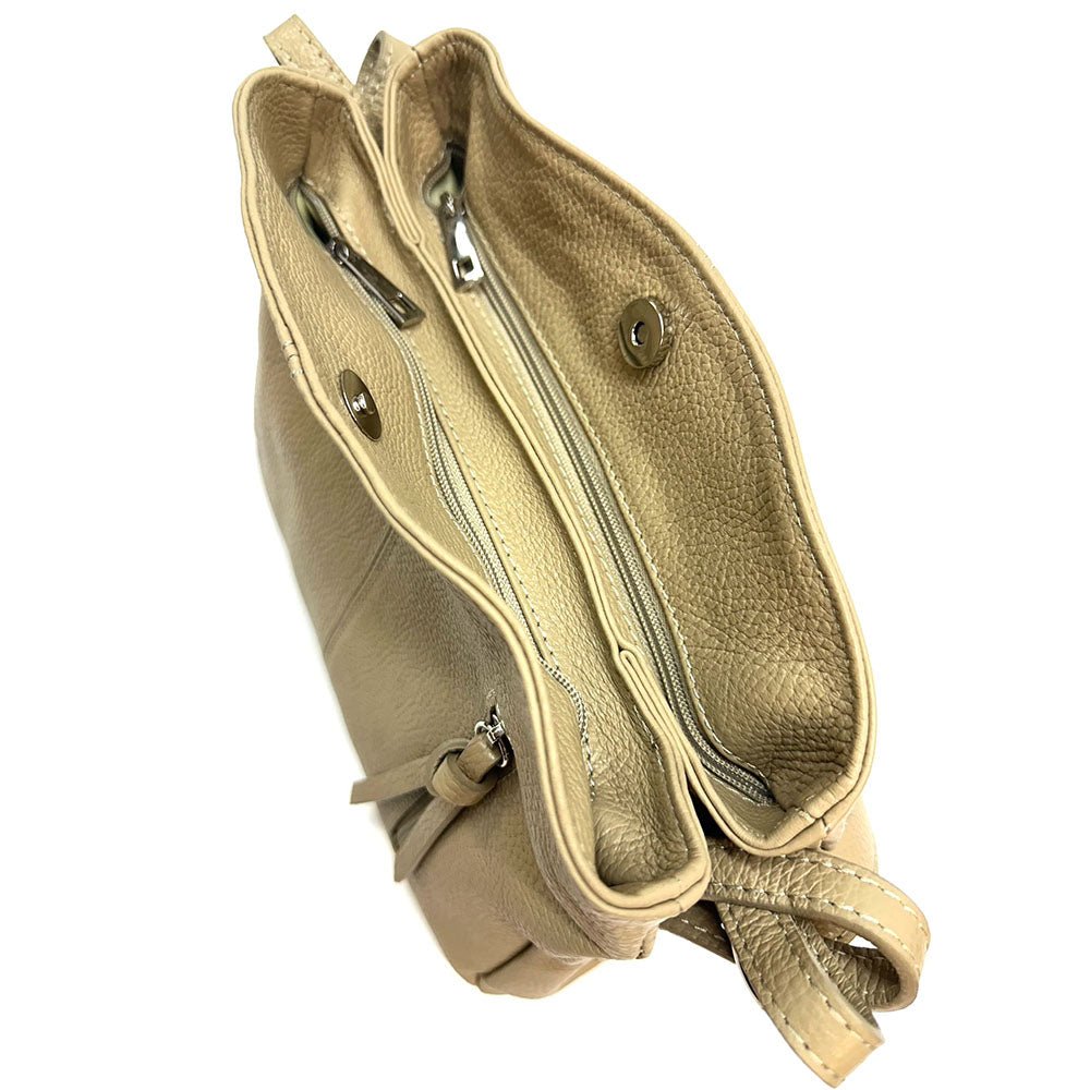 Mélie Italian Calfskin Leather Bag – Elegant Hobo with Dual Compartments - Leather Italiano