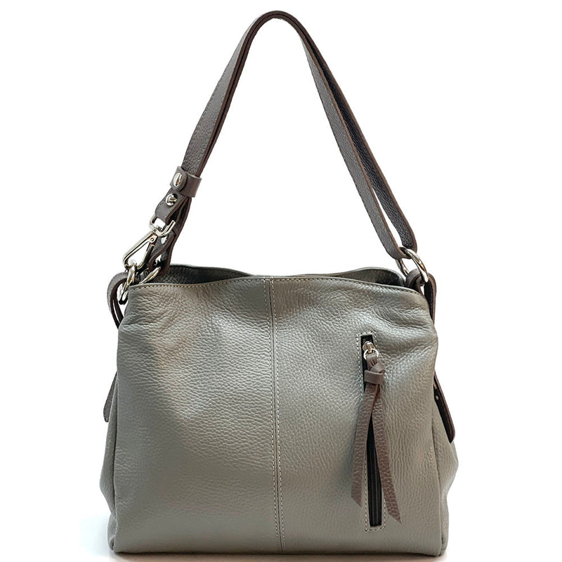 Mélie Italian Calfskin Leather Bag – Elegant Hobo with Dual Compartments - Leather Italiano