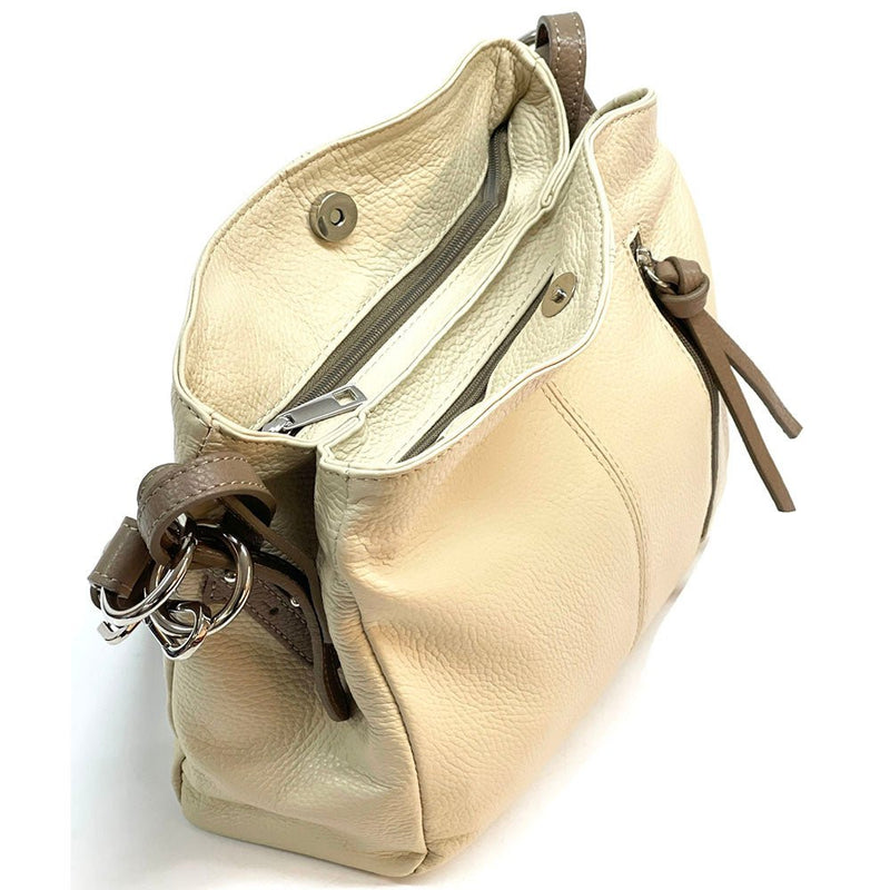 Mélie Italian Calfskin Leather Bag – Elegant Hobo with Dual Compartments - Leather Italiano