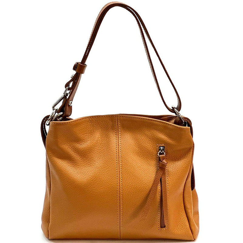 Mélie Italian Calfskin Leather Bag – Elegant Hobo with Dual Compartments - Leather Italiano