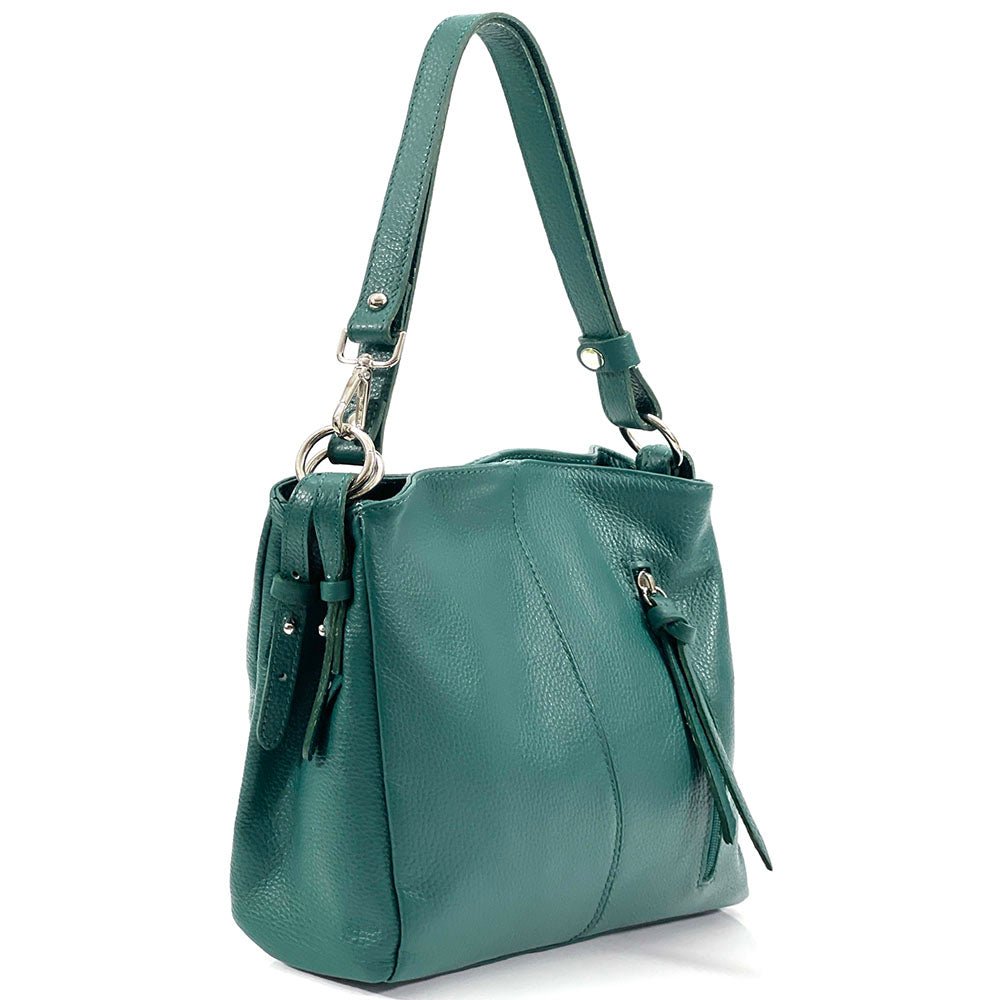 Mélie Italian Calfskin Leather Bag – Elegant Hobo with Dual Compartments - Leather Italiano