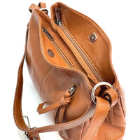Mélie Italian Calfskin Leather Bag – Elegant Hobo with Dual Compartments - Leather Italiano