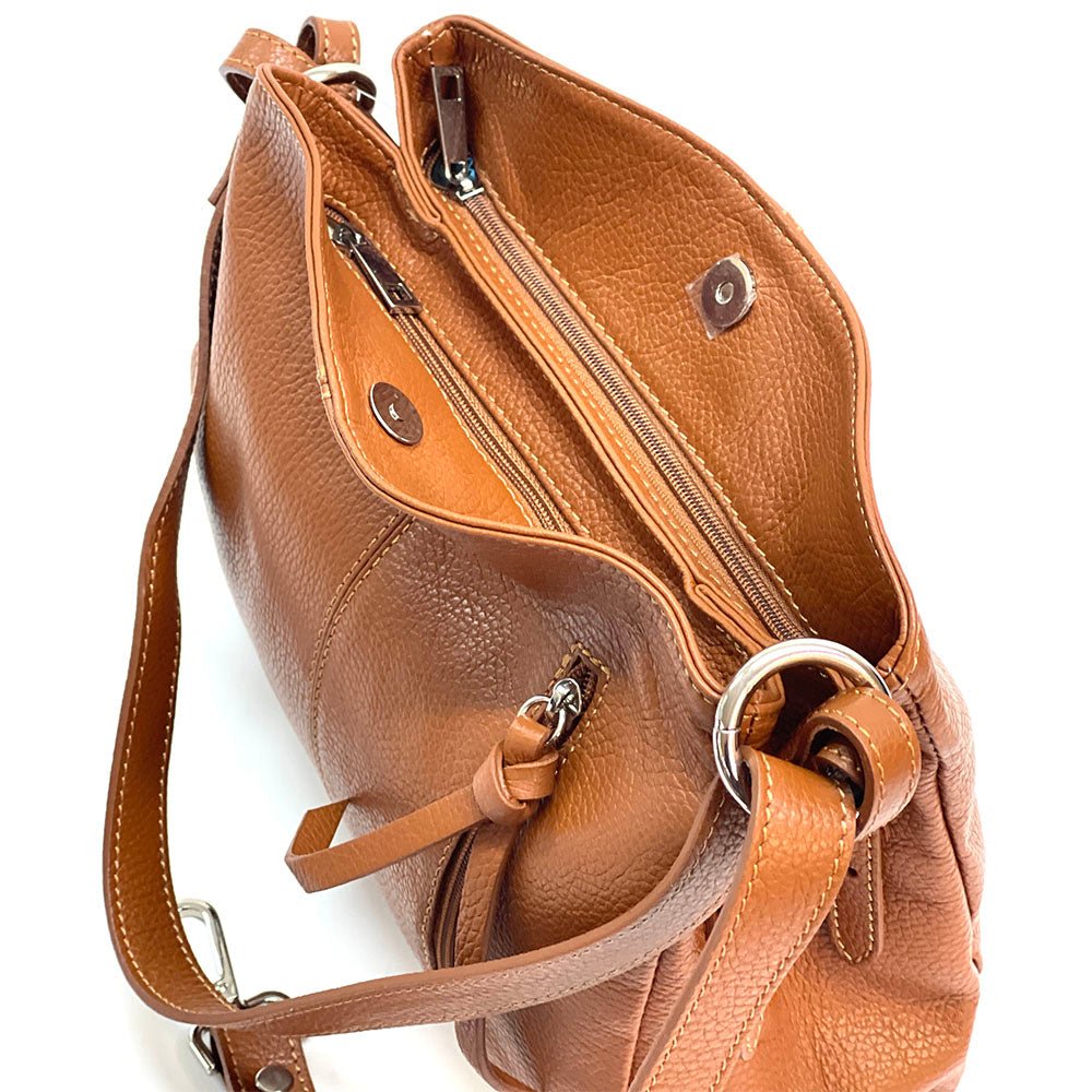 Mélie Italian Calfskin Leather Bag – Elegant Hobo with Dual Compartments - Leather Italiano