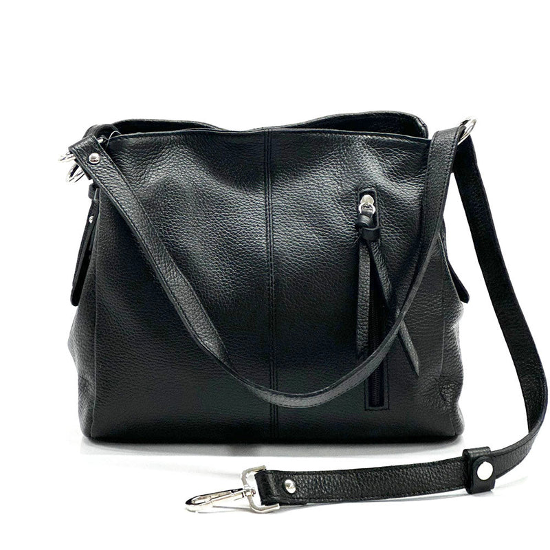 Mélie Italian Calfskin Leather Bag – Elegant Hobo with Dual Compartments - Leather Italiano