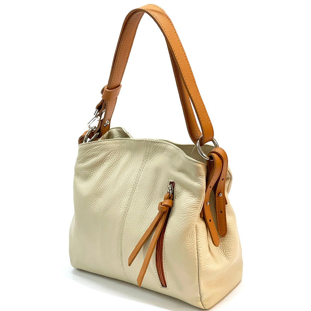 Mélie Italian Calfskin Leather Bag – Elegant Hobo with Dual Compartments - Leather Italiano