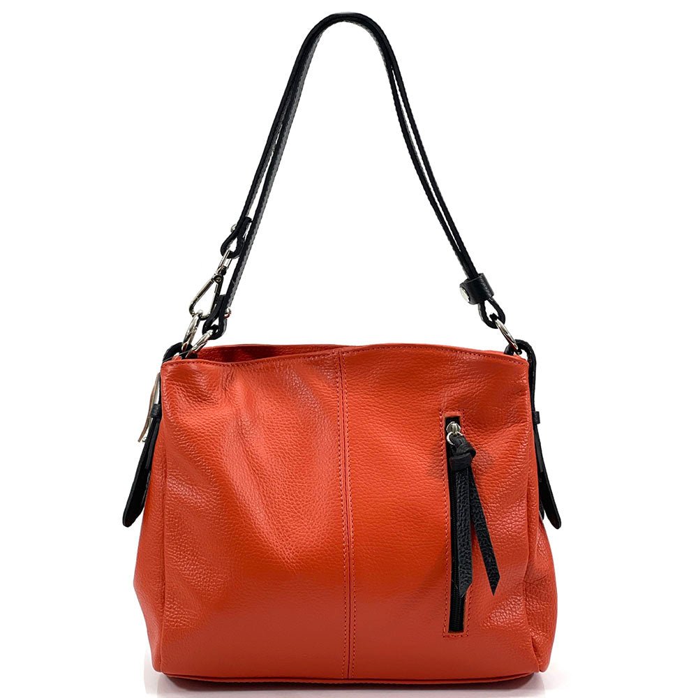 Mélie Italian Calfskin Leather Bag – Elegant Hobo with Dual Compartments - Leather Italiano