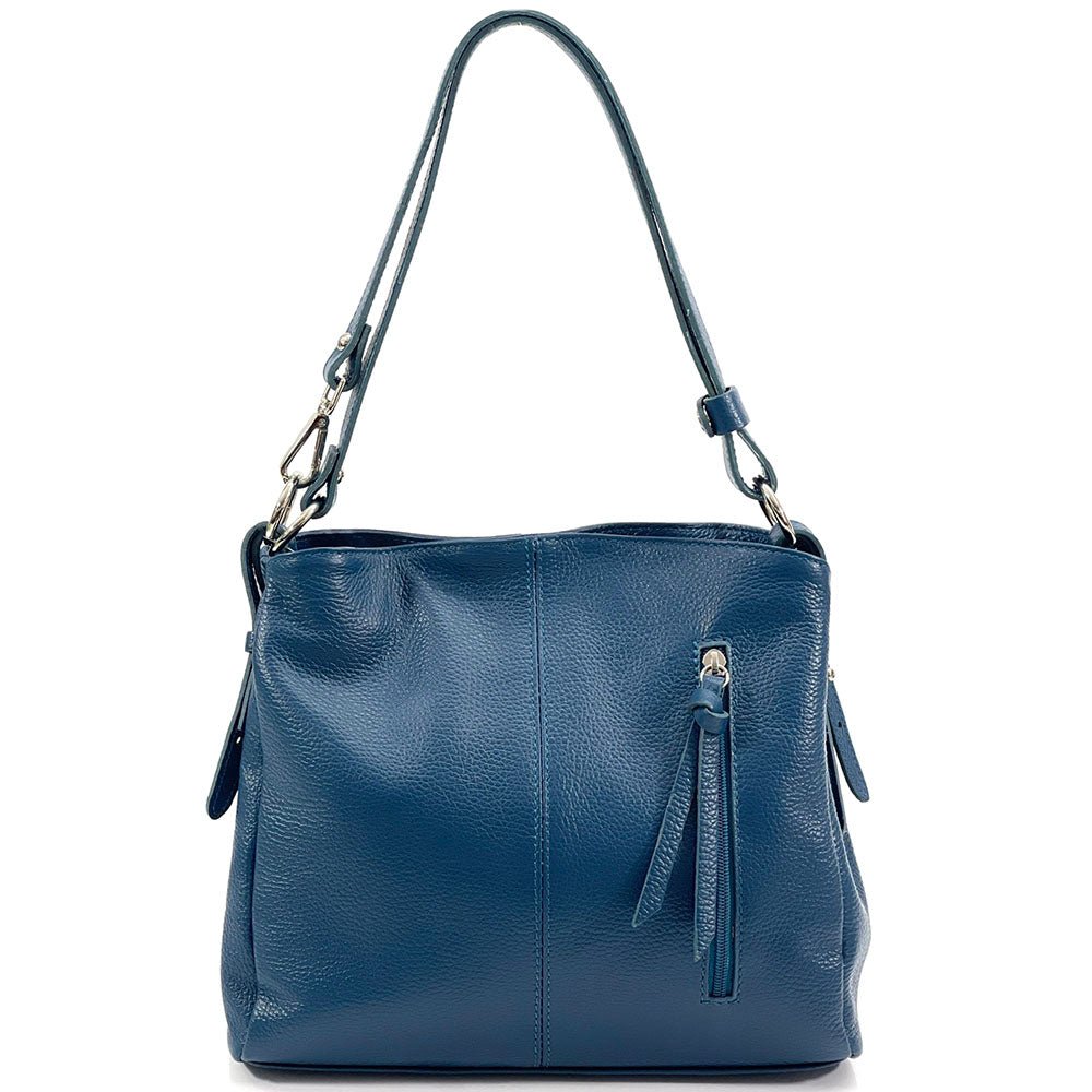 Mélie Italian Calfskin Leather Bag – Elegant Hobo with Dual Compartments - Leather Italiano