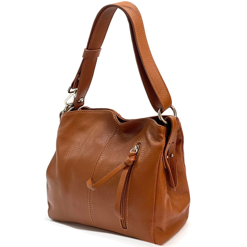 Mélie Italian Calfskin Leather Bag – Elegant Hobo with Dual Compartments - Leather Italiano