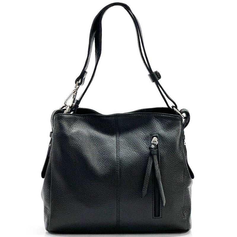 Mélie Italian Calfskin Leather Bag – Elegant Hobo with Dual Compartments - Leather Italiano