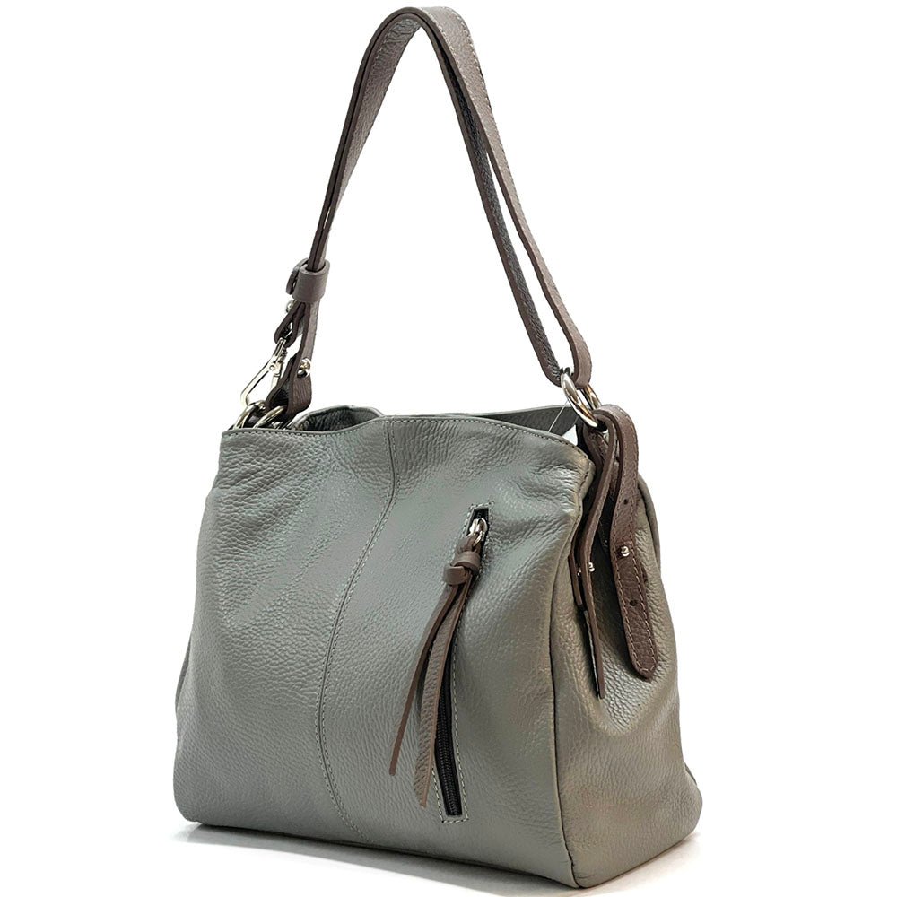 Mélie Italian Calfskin Leather Bag – Elegant Hobo with Dual Compartments - Leather Italiano