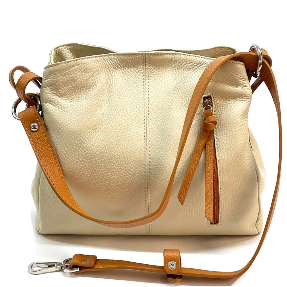 Mélie Italian Calfskin Leather Bag – Elegant Hobo with Dual Compartments - Leather Italiano