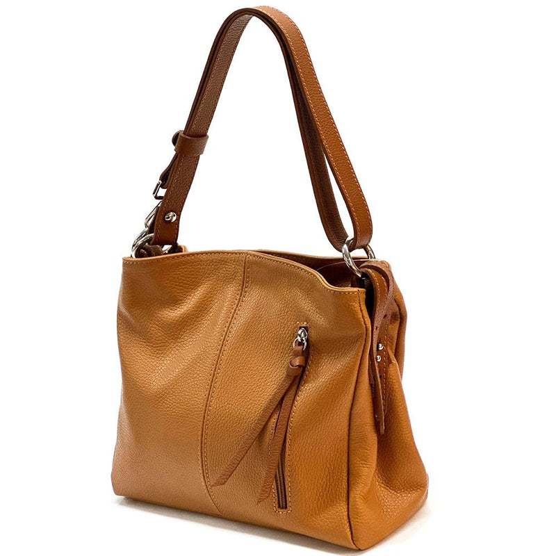 Mélie Italian Calfskin Leather Bag – Elegant Hobo with Dual Compartments - Leather Italiano