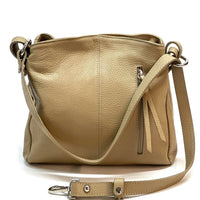 Mélie Italian Calfskin Leather Bag – Elegant Hobo with Dual Compartments - Leather Italiano