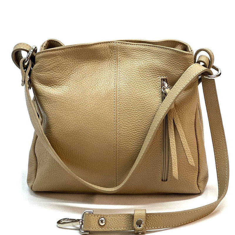 Mélie Italian Calfskin Leather Bag – Elegant Hobo with Dual Compartments - Leather Italiano