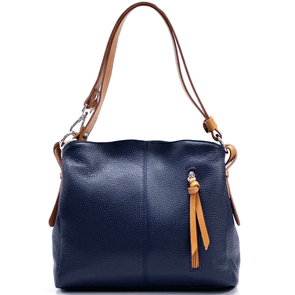Mélie Italian Calfskin Leather Bag – Elegant Hobo with Dual Compartments - Leather Italiano