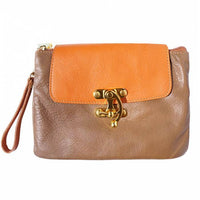 Messina Womens Tan Leather Clutch with wristlet