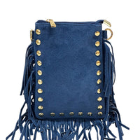 Mia Italian Suede Leather Fringe Shoulder Bag - Leather Italiano