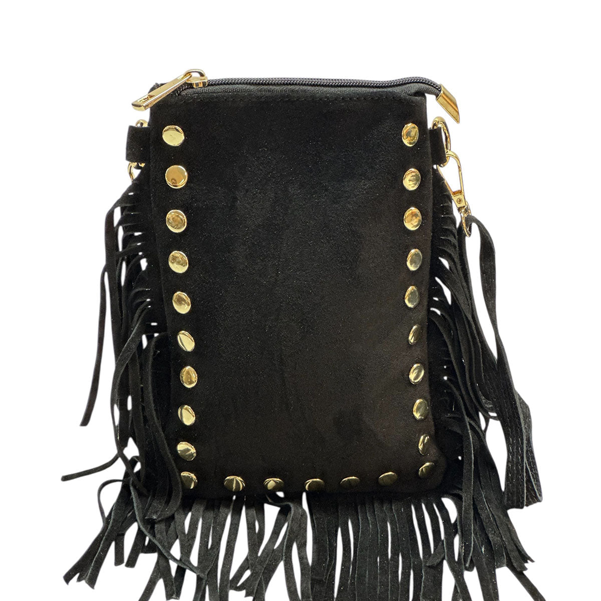 Mia Italian Suede Leather Fringe Shoulder Bag - Leather Italiano