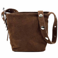 Mia Leather Shoulder Bag – Italian Suede with Edgy Style - Leather Italiano