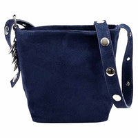 Mia Leather Shoulder Bag – Italian Suede with Edgy Style - Leather Italiano
