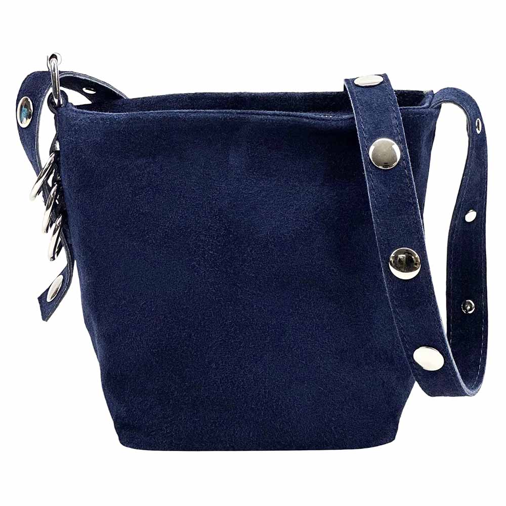 Mia Leather Shoulder Bag – Italian Suede with Edgy Style - Leather Italiano