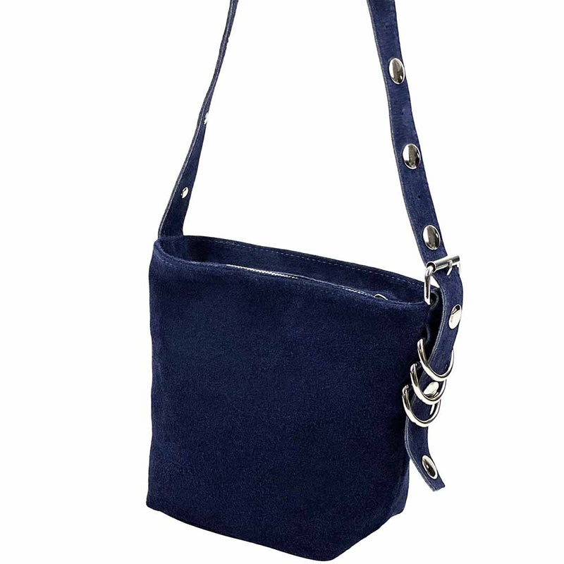 Mia Leather Shoulder Bag – Italian Suede with Edgy Style - Leather Italiano