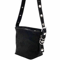 Mia Leather Shoulder Bag – Italian Suede with Edgy Style - Leather Italiano
