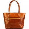 milan calf leather tote bag tan back