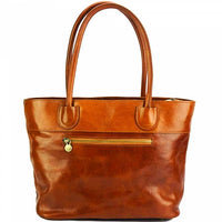 milan calf leather tote bag tan back