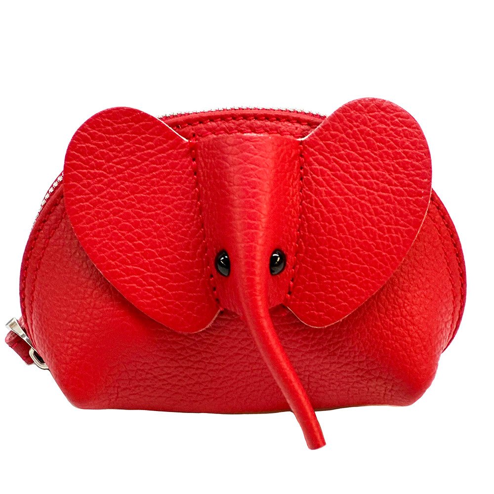 Mini Italian Leather Elephant Pouch – Playful Leather Coin & Key Pouch - Leather Italiano