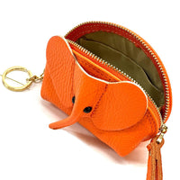 Mini Italian Leather Elephant Pouch – Playful Leather Coin & Key Pouch - Leather Italiano