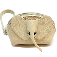 Mini Italian Leather Elephant Pouch – Playful Leather Coin & Key Pouch - Leather Italiano