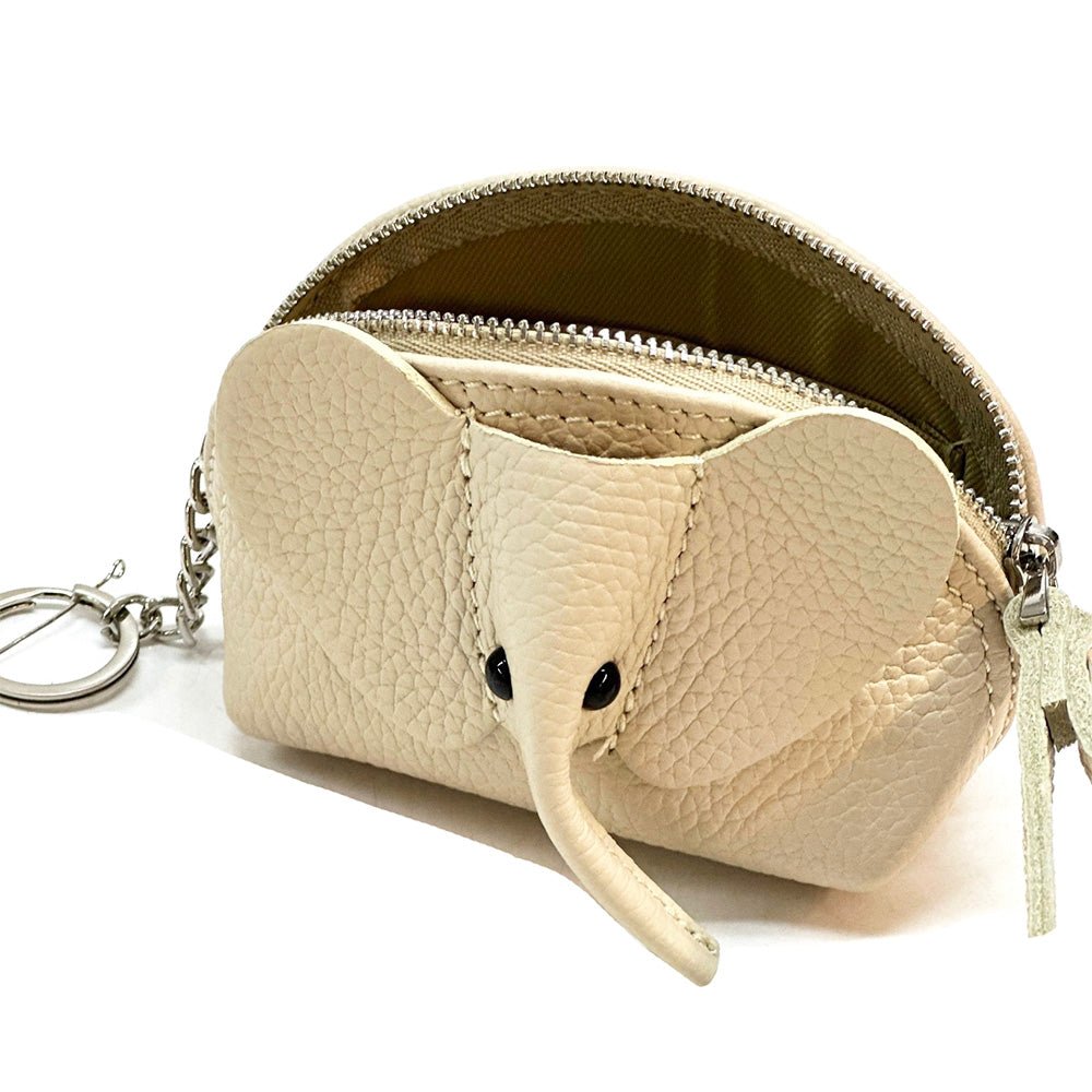 Mini Italian Leather Elephant Pouch – Playful Leather Coin & Key Pouch - Leather Italiano