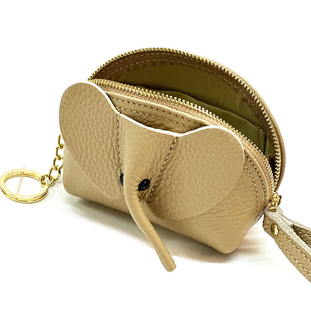 Mini Italian Leather Elephant Pouch – Playful Leather Coin & Key Pouch - Leather Italiano
