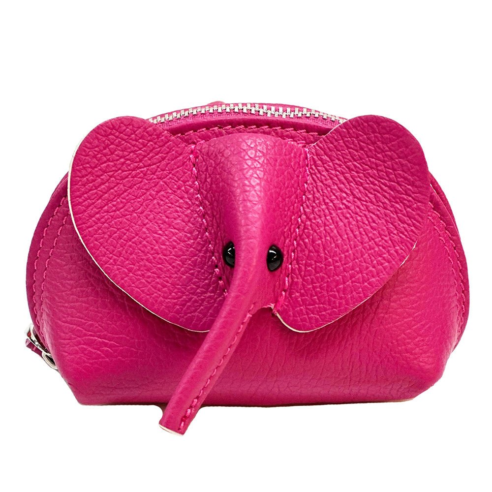 Mini Italian Leather Elephant Pouch – Playful Leather Coin & Key Pouch - Leather Italiano