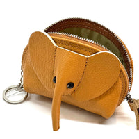 Mini Italian Leather Elephant Pouch – Playful Leather Coin & Key Pouch - Leather Italiano