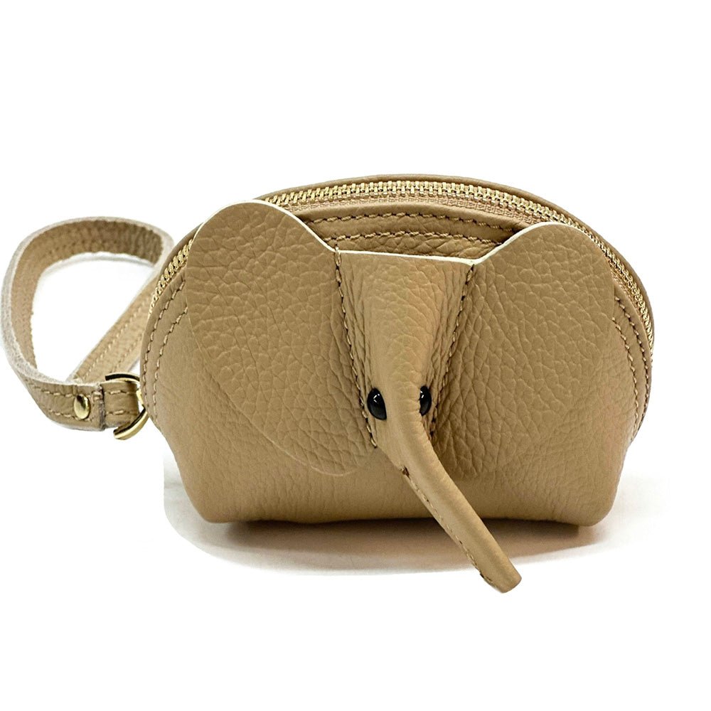 Mini Italian Leather Elephant Pouch – Playful Leather Coin & Key Pouch - Leather Italiano