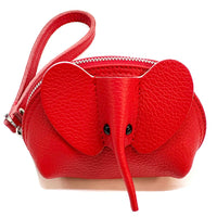 Mini Italian Leather Elephant Pouch – Playful Leather Coin & Key Pouch - Leather Italiano