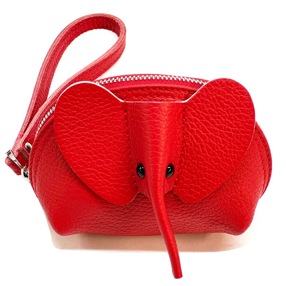Mini Italian Leather Elephant Pouch – Playful Leather Coin & Key Pouch - Leather Italiano