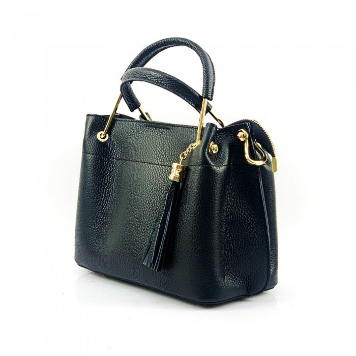 Side view of Modena black leather purse