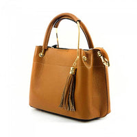 Side view of modena brown leather purse for women