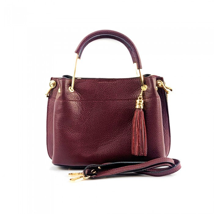 Front view of Modena burgundy leather purse for woman
