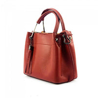 Side view of Modena dark red leather purse