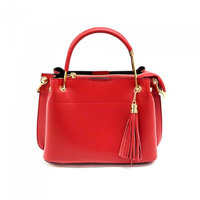 Front view of Modena red leather purse