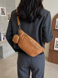 Nissim Leather Woven Sling Bag - Leather Italiano