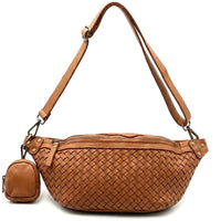 Nissim Leather Woven Sling Bag - Leather Italiano