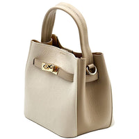 Nives Italian Leather Top Handle Bag - Leather Italiano