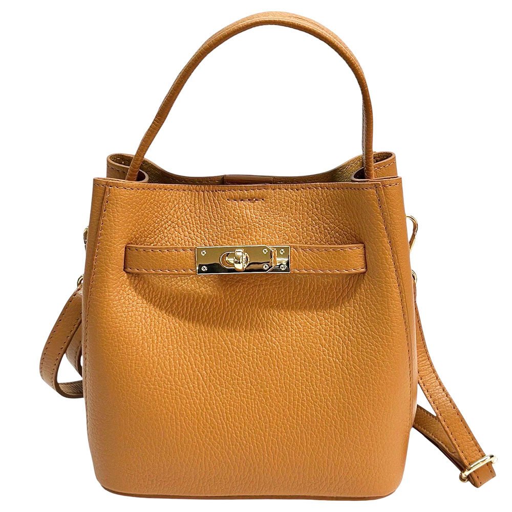Nives Italian Leather Top Handle Bag - Leather Italiano
