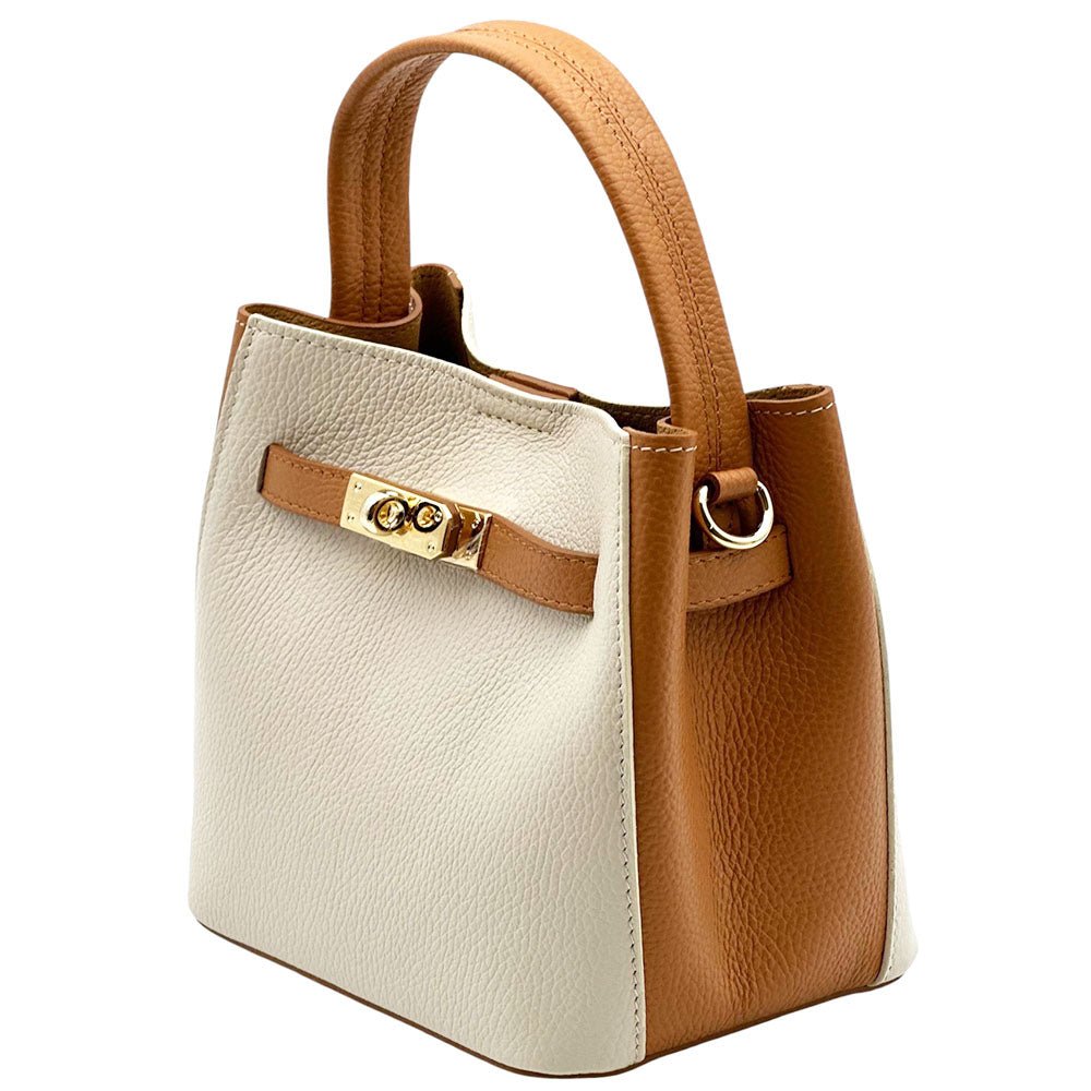 Nives Italian Leather Top Handle Bag - Leather Italiano
